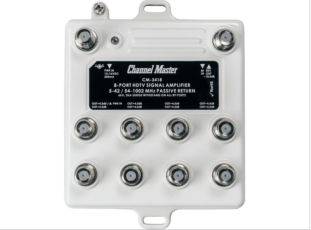 Channel Master CM 3418 8-Port Distribution Amplifier
