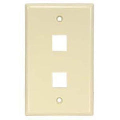 2 port Keystone Flush Mount Wall Plate Ivory