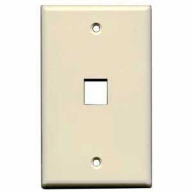 1 port Keystone Flush Mount Wall Plate Ivory