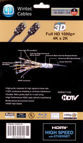 HDMI to HDMI High Speed with ETHERNET Cable-3Ft Retail