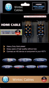 HDMI to HDMI High Speed with ETHERNET Cable-12Ft Retail