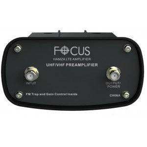 Focus Antennas Adjustable Gain Hamza Tv Antenna Amplifier with Built-In LTE Filter UHF/VHF/FM - HAMZA LTE-2