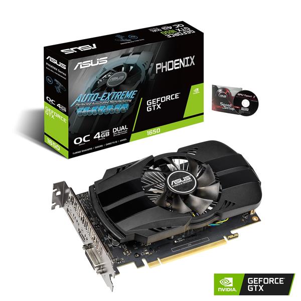 Asus NVIDIA Phoenix-edition GeForce GTX 1650 Graphic Card - 4 GB GDDR6 1.64 GHz Boost Clock - 128 bit Bus Width - PCI Express 3.0 - DisplayPort - HDMI - DVI