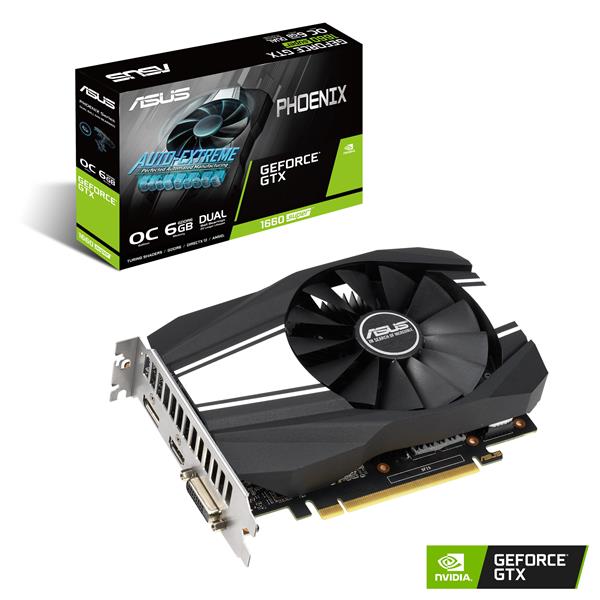 Asus Phoenix PH-GTX1660S-O6G GeForce GTX 1660 SUPER Graphic Card - 6 GB GDDR6 1.53 GHz Core - 192 bit Bus Width - DisplayPort - HDMI - DVI