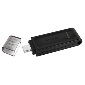 Kingston 64GB DataTraveler 70 USB-C Black Flash Drive - DT70/64GB