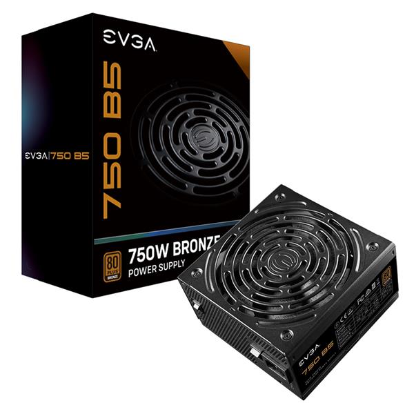 eVGA 750Watt B5 80 Plus Bronze Certified +12V 150mm Fan Modular Power Supply - 220-B5-0750-V1