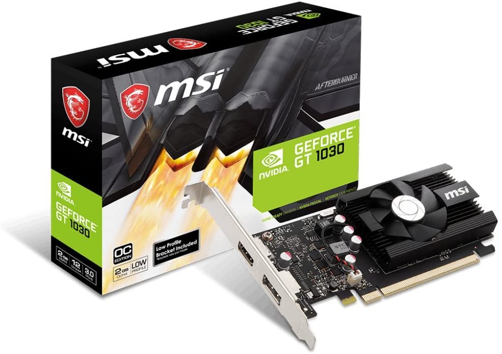 MSI NVIDIA GeForce GT 1030 Graphic Card - 2 GB DDR4 SDRAM - Low-profile 1.19 GHz Core - 1.43 GHz Boost Clock - 64 bit Bus Width - PCI Express 3.0 x16 - DisplayPort - HDMI G103024PC