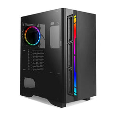 Antec NX Series NX400 Mid-Tower ATX Gaming Case, Tempered Glass Side Panel, LED Strip Front Panel, 360 mm Radiator