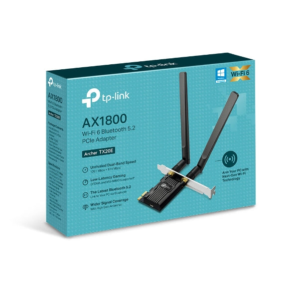 TP-Link ARCHER TX20E Wireless AX1800 Wi-Fi 6 & Bluetooth 5.2 Dual Band Wi-Fi/Bluetooth Combo Adapter for Desktop Computer