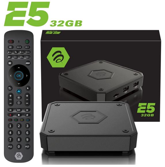 BUZZTV E5 4K Android 11 IPTV Media Box- 2GB/32G Quad Core (2023 version remote, USB-C adapter)