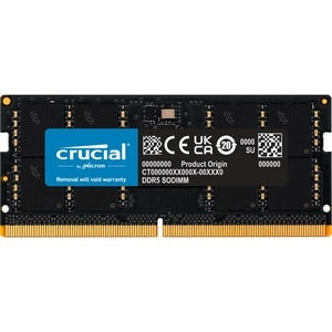 Crucial 8GB (1 x 8GB) - DDR5-5600/PC5-44800 DDR5 SDRAM - 5600 MHz Dual-rank Memory - CL46 - 1.10 V - Non-ECC - 262-pin - SoDIMM - Lifetime Warranty CT8G56C46S5