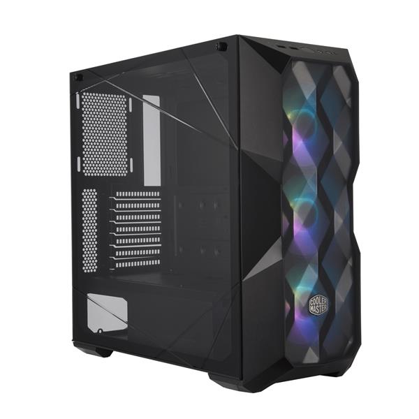 Cooler Master MasterBox TD500 Mesh Black Airflow ATX Gaming Mid-Tower with Polygonal Mesh Front Panel, Crystalline Tempered Glass, E-ATX up to 10.5, Three 120mm ARGB Fans & ARGB Lighting System - MCB-D500D-KGNN-S01