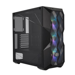 Cooler Master MasterBox TD500 Mesh Black Airflow ATX Gaming Mid-Tower with Polygonal Mesh Front Panel, Crystalline Tempered Glass, E-ATX up to 10.5, Three 120mm ARGB Fans & ARGB Lighting System - MCB-D500D-KGNN-S01