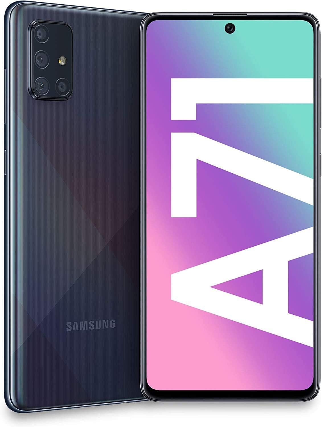 Refurbished ( Excellent) Samsung Galaxy A71 128GB (Canadian Model) A715W 6.7 inch Display Quad Camera 64MP 5G Black Unlocked Phone