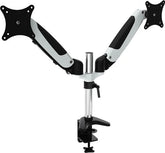 64-0347S Dual Arm Tilt Swivel LCD Screen Monitor Desk Mount with Base for 15-27 inches Screen - 64-0347S