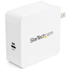 StarTech.com USB C Wall Charger - 60W PD 1m cable - Portable Travel USB Type C Fast Charge Universal Laptop Adapter - USB IF/ETL Certified - WCH1C