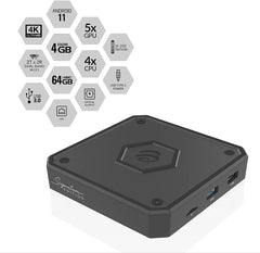 BuzzTV E5 SE Signature Edition 4k Media Device with 4GB RAM, 64GB Storage, IR-200 Remote, Dual Band WiFi, Android 11