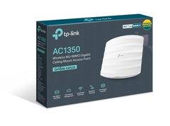 TP-Link Omada AC1350 Gigabit Ceiling Mount Wireless Access Point, MU-MIMO, Seamless Roaming & Beamforming, PoE Powered w/PoE Injector Included, Centralized Cloud Access & Free Omada app (EAP225)