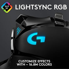 Logitech G502 HERO High Performance Gaming Mouse Optical - Cable - Black - USB - 16000 dpi - 11 Button(s) - 910-005469