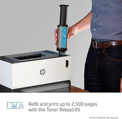 HP Neverstop Laser 1001nw Wireless Monochrome Printer with built-in Ethernet & cartridge-free toner tank, comes with up to 5,000 pages of toner in the box - 5HG80A