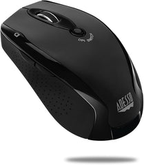Adesso iMouse M20B - Wireless Ergonomic Optical Mouse Optical - Wireless - 30 ft (9144 mm) - Radio Frequency - 2.40 GHz - Black - USB - 1500 dpi - Scroll Wheel - 6 Button(s) - iMouseM20B