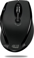 Adesso iMouse M20B - Wireless Ergonomic Optical Mouse Optical - Wireless - 30 ft (9144 mm) - Radio Frequency - 2.40 GHz - Black - USB - 1500 dpi - Scroll Wheel - 6 Button(s) - iMouseM20B