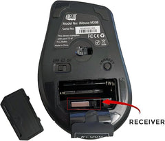 Adesso iMouse M20B - Wireless Ergonomic Optical Mouse Optical - Wireless - 30 ft (9144 mm) - Radio Frequency - 2.40 GHz - Black - USB - 1500 dpi - Scroll Wheel - 6 Button(s) - iMouseM20B