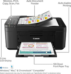Canon PIXMA TR4720 - All-in-One Wireless Printer for Home Use, Print, Copy, Scan, and Built-in Fax, with Auto Document Feeder, Mobile Printing, Black - PIXMA TR4720