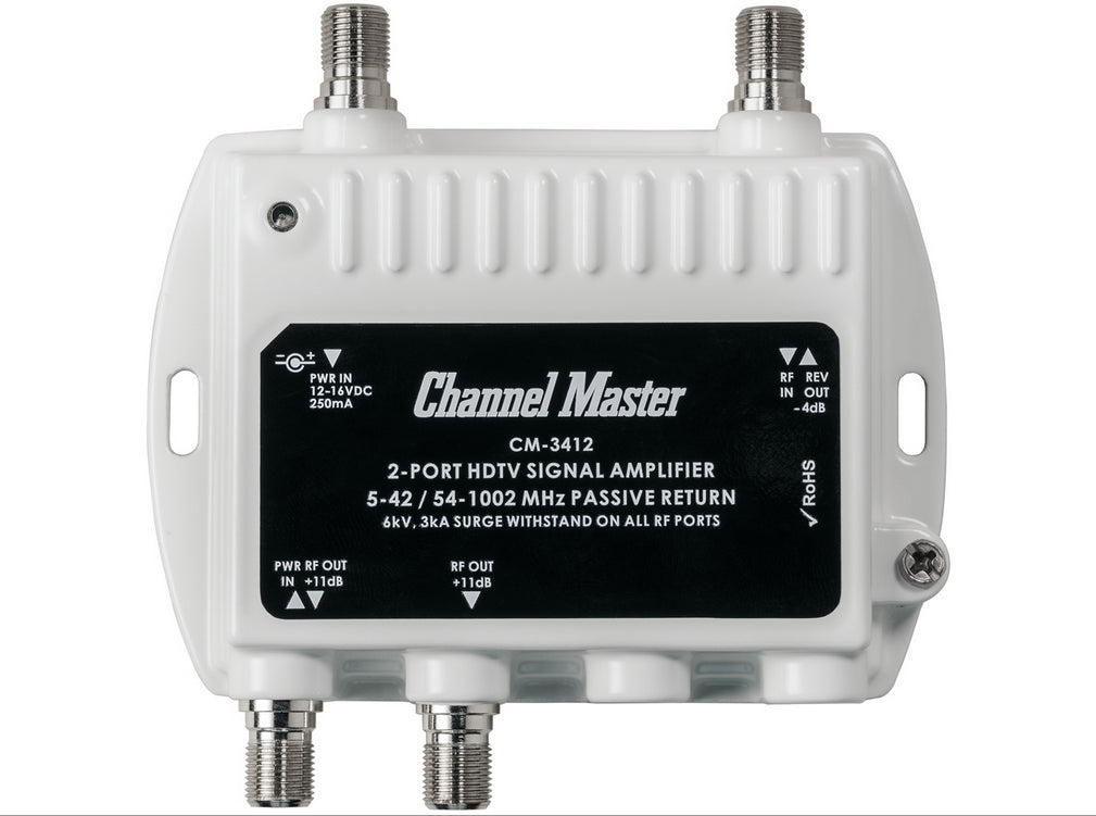Channel Master CM 3412 2-Port Ultra Mini Distribution Amplifier
