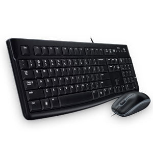 Logitech MK120 Wired Slim (USB) Keyboard & wired Optical Mouse combo-Black