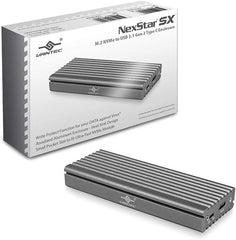 Vantec M.2 Nvme SSD to USB 3.1 Gen 2 Type C Enclosure with C to C Cable, Space Gray - NST-205C3-SG