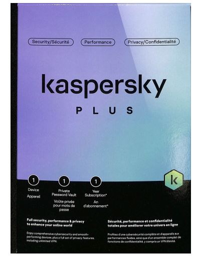 Kaspersky PLUS (Total Security) -  1 Device/1 Year ( Retail Box)  KL104215AFS-2222CZZ
