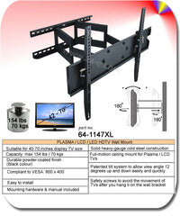 Eagle Star Pro  64-1147XL   Dual  ARM Full Motion Wall Mount  42-70 TVs