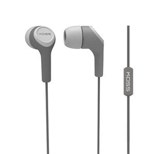 Koss KEB15IG Grey EARBUD- Noise Cancelling Angled In-Ear Wired Stereo Headphones with MIC