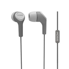 Koss KEB15IG Grey EARBUD- Noise Cancelling Angled In-Ear Wired Stereo Headphones with MIC