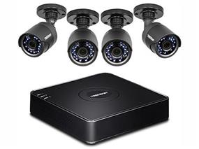 TRENDnet 4 Channel 1080p DVR Surveillance Kit with 1 TB HD with 4 Bullet  Cameras - TV-DVR104K