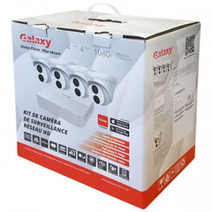 Galaxy Clear Vision IP 4 Channel  1080P  with 4X HD 1080P Dome  IP NVR  Cameras ( 2MP ) POE  - All-in-one Kit - GX-NVR104K-PKG