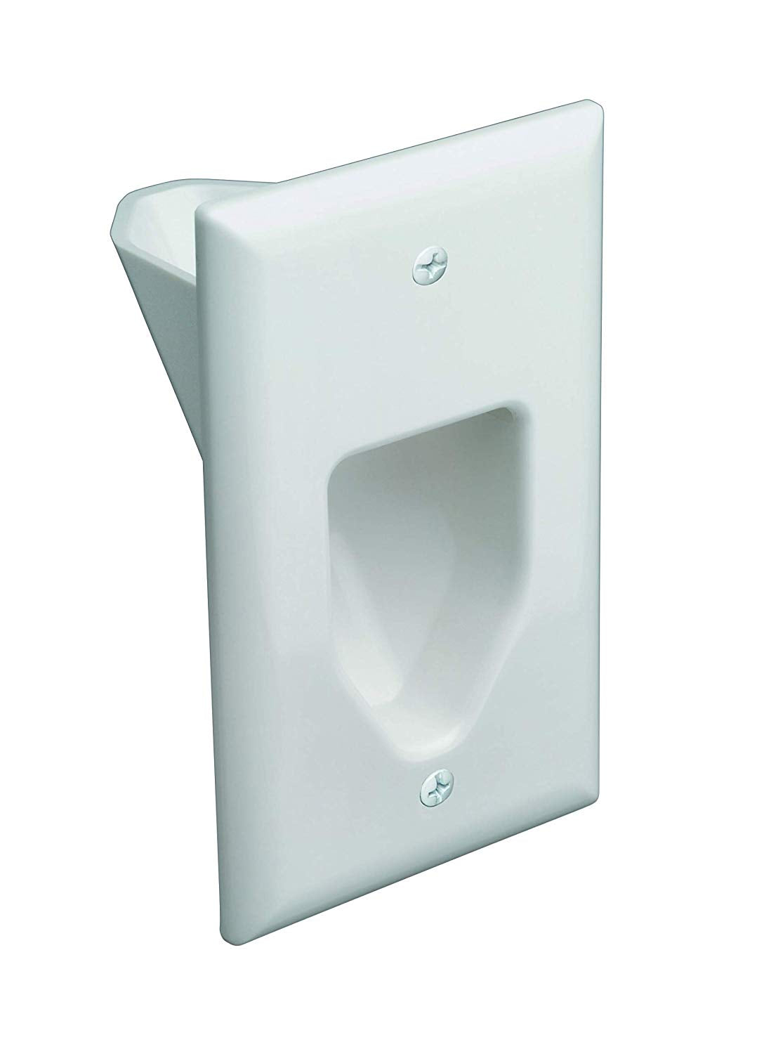 1-Gang Recessed Low Voltage Cable Wall Plate  - White