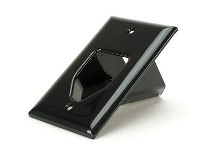 1-Gang Recessed Low Voltage Cable Wall Plate  - Black