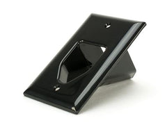 1-Gang Recessed Low Voltage Cable Wall Plate  - Black