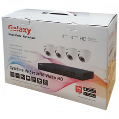 Galaxy 4 Channel 1080P DVR  with 4 X HD 2MP Dome  Cameras - All-in-one Kit -  4X 60 ft Cable + Power Adapter,Splitter, Mouse Included - SED-Kit4-D24
