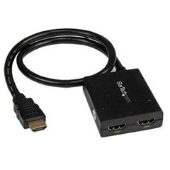 StarTech.com 4K HDMI Splitter 1 In 2 Out - 4K 30Hz HDMI 1.4 2 Port Video Splitter Box -with high speed HDMI cable, USB power cable - Black ST122HD4KU