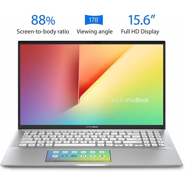 ASUS VivoBook Screenpad 15.6 Notebook - 15.6  Intel Core i5-10210U - 8GB , 512GB SSD NVMe,  Windows 10  -  S532FA-DH55