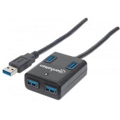 Manhattan SuperSpeed USB 3.0 Hub USB - External - 4 USB Port(s) - 4 USB 3.0 Port(s) - PC, Mac - 162296