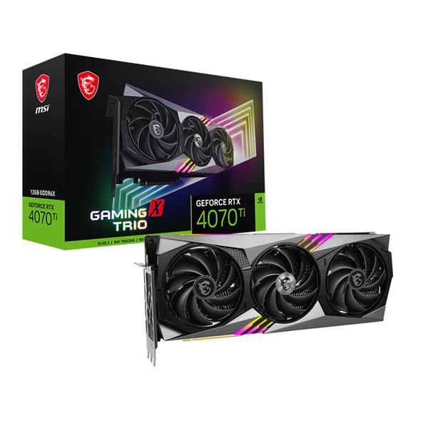 MSI NVIDIA GeForce RTX 4070 Ti  GAMING X TRIO Graphic Card - 12 GB GDDR6X 1.77 GHz Boost Clock - 384 bit Bus Width - PCI Express 4.0 - DisplayPort 1.4a - HDMI 2.1 - G407TGXT12