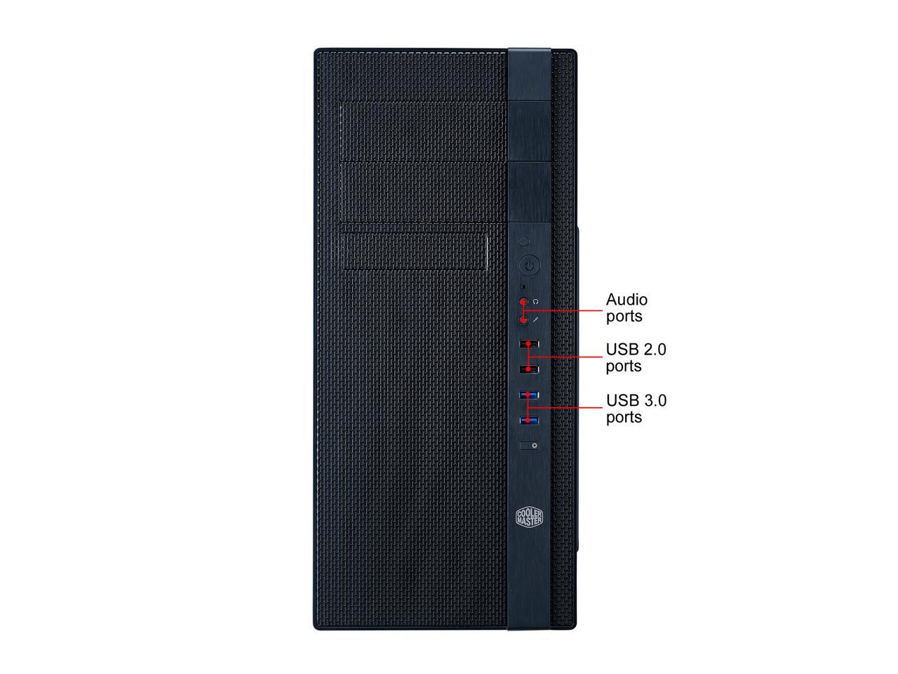 Cooler Master N400  Business ATX Tower with Front Mesh Ventilation, Minimal Design, 240mm Close-Loop AIO Support