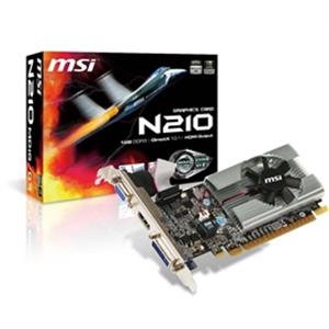 MSI Video Card G2101D3 N210-MD1G/D3 GeForce 210 1GB DDR3 64Bit PCI Express 2.0 DVI HDMI VGA Windows 7 Retail