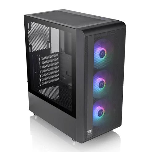 THERMALTAKE S200 TG with 4 x ARGB Lite Fan Mid-Tower Case, Black -  CA-1X2-00M1WN-01