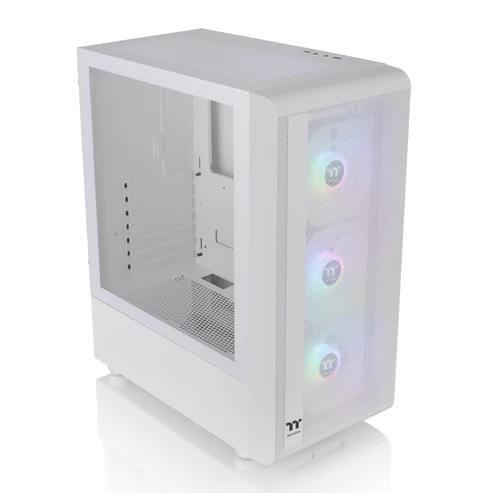 THERMALTAKE S200 TG with 4 x ARGB Lite Fan Mid-Tower Case, Snow - CA-1X2-00M6WN-01