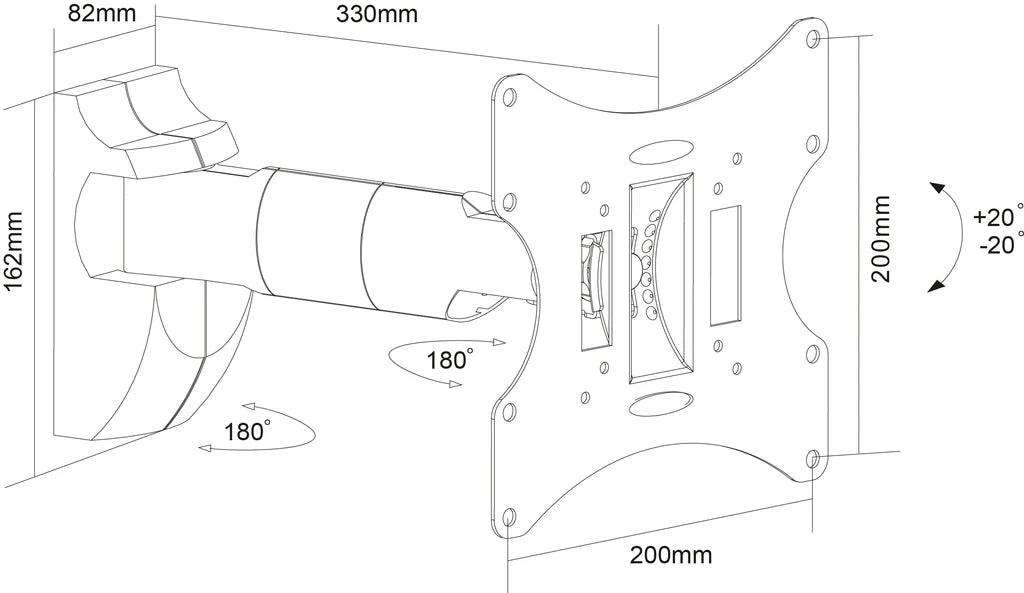 EagleStar Pro 64-0113 Monitor Screen / TV Wall Mount Tilt Bracket for 13-37 inch